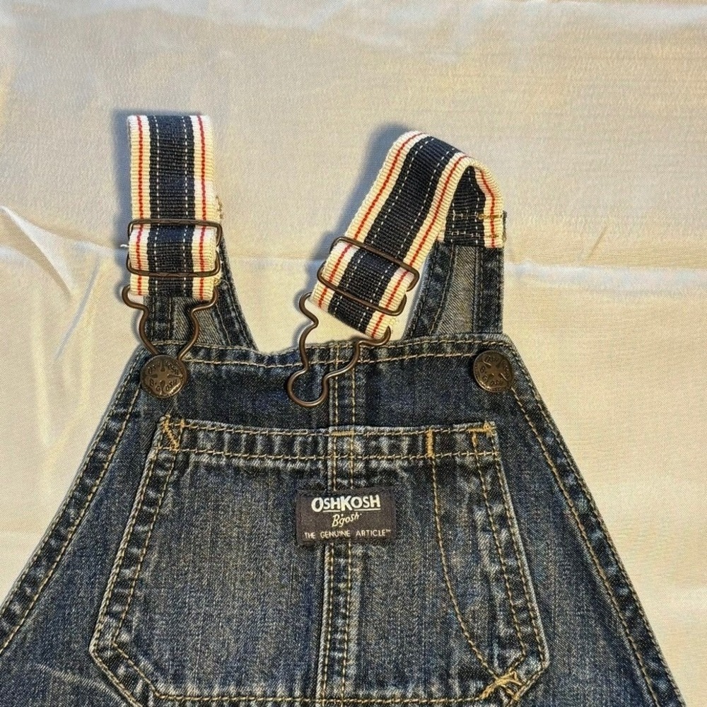 OshKosh Bgosh Kids Dark Wash Denim Vestbak Carpenter Overalls 3T - Picture 3 of 7